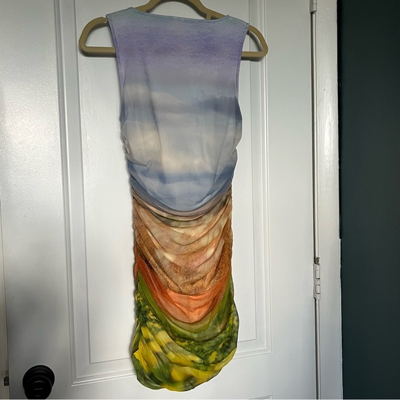 UO Austin Mesh Dress in Landscape Print Size Medium *NWT* - Picture 2 of 5